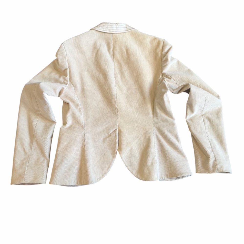 Rebecca Taylor Cream Corduroy Blazer Jacket Floral Lining Tailored Sz 8 - Picture 2 of 11